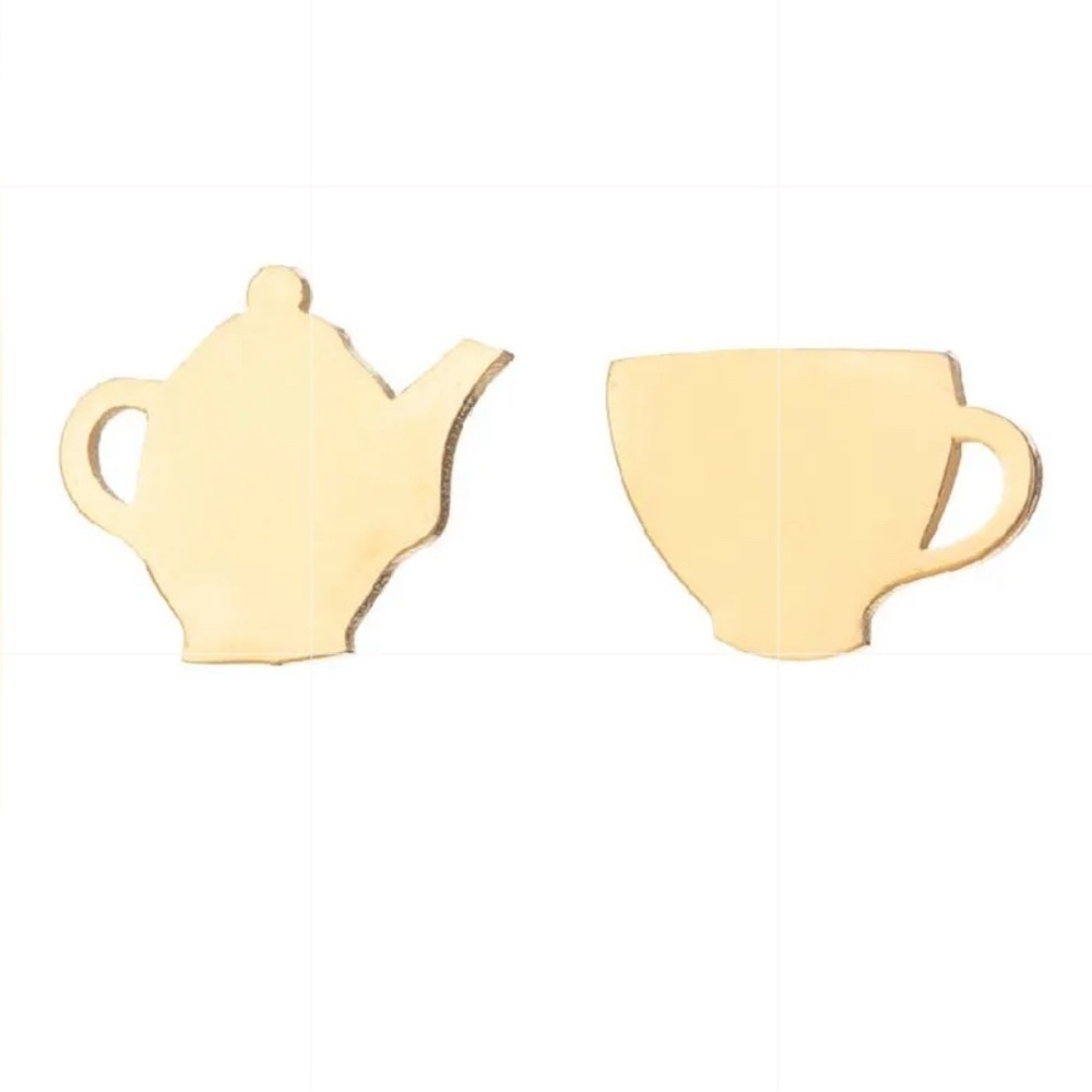 Tea Set stainless steel stud Earrings please choose from available colours